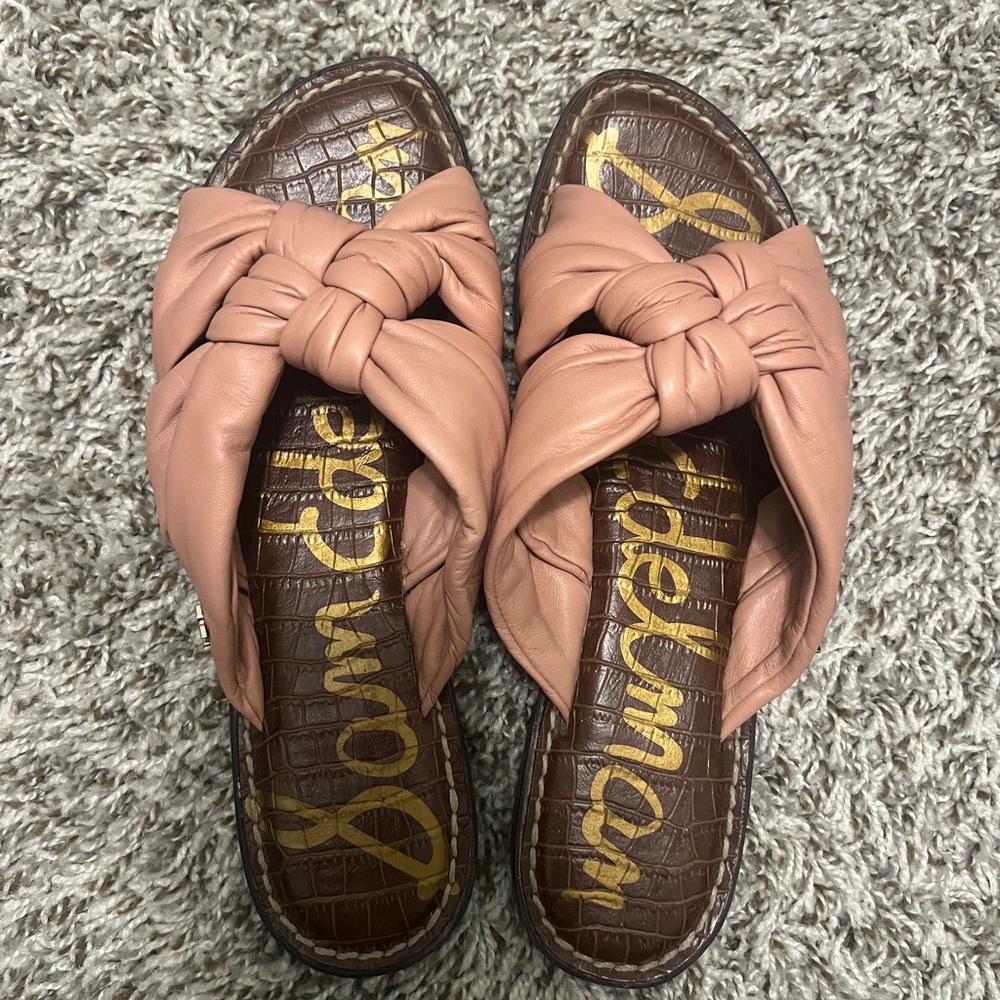 Sam Edelman Women's Pink Knotted Slide Sandals Size 8.5